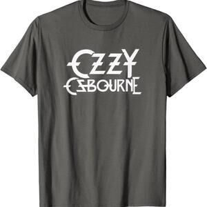 Ozzy Osbourne White Logo T Shirt Classic Rock Fan Tee Minimalist Gothic Band 17